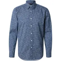 Tommy Hilfiger Flex Poplin Floral Shirt Reg Fit Ivory/night Sky Größe: M | Casual hemden Outlet | Herren | Weiß