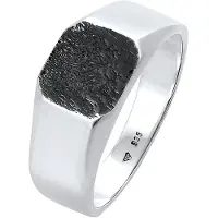 KUZZOI Ring Basic Siegelring Herren Quadrat Matt 925 Silber Kuzzoi Silber
