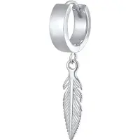 KUZZOI Ohrringe Creole Feder Scharnier Single 925 Silber Kuzzoi Silber