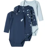 Name it Body l/ä - Noos - NbmBody - 3er-Pack - Dark Denim - - 56 - Body L/Ä