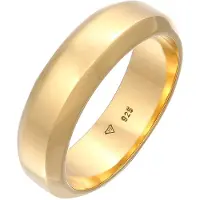 KUZZOI Ring Herren Bandring Basic 925 Silber Kuzzoi Gold