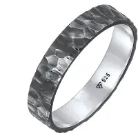 KUZZOI Ring 925 Sterling Silber in Schwarz | Gr.: 64