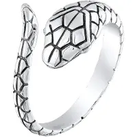 KUZZOI Ring 925 Sterling Silber Schlange in Schwarz | Gr.: 66