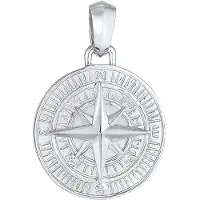 KUZZOI Anhänger 925 Sterling Silber Kompass in Silber | Gr.: onesize