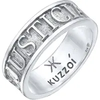 KUZZOI Ring Herren Bandring Schriftzug 925 Silber Kuzzoi Silber