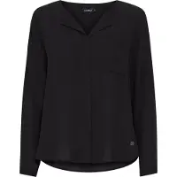 Oxmo Langarmbluse "Langarmbluse OXHally", Damen, Gr. 42, schwarz, Obermaterial: 65% Polyester Pol. recyc.. 35% Polyester PES., Blusen Langarmbluse