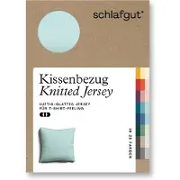 Schlafgut Kissenbezug "Knitted Jersey aus Bio-Baumwolle mit Elasthan, bügelfrei,", (1 St.), besonders fein gestrickt, Kissenhülle mit farbigem Reißverschluss