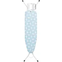 Brabantia 218729, Bügelbrett in Originalgröße, Baumwolle, Dampfbügeleisen, Weiß, Muster, Blau, Weiß