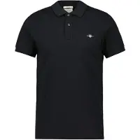 Gant Herren Slim Shield Pique Polohemd Schwarz XL