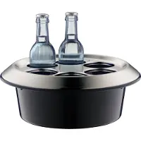 Alfi Flaschenkühler Alfi CLASSIC, rund, für bis zu 6 Flaschen à 0,25-0,33 l, Kühlakku, Ø 295 x H 130 mm, Edelstahl/Kunstsoff, schwarz-silber