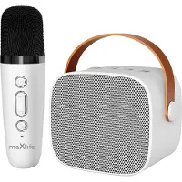 Forever MaxLife Karaoke Maschine MXKS-100 Weiß Tragbarer Bluetooth Lautsprecher mit Drahtlosem Mikrofon für Kinder Erwachsene Karaokemaschinen Elektronisches Spielzeug, Geburtstag Geschenke Party