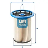 Ufi Kraftstofffilter VW,PORSCHE 26.025.00 7P6127177A,95811013400,95811013410 Leitungsfilter,Spritfilter