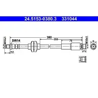 Ate Bremsschlauch 24.5153-0380.3 für Fiat Croma