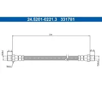 Ate Bremsschlauch [Hersteller-Nr. 24.5201-0221.3] für Mercedes-Benz, Steyr