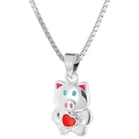 Trendor 41694 Kinder-Halskette Silber 925 Collier mit Glücksschwein