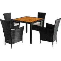 Casaria Polyrattan Garten-Sitzgruppe Korfu 5-tlg Schwarz