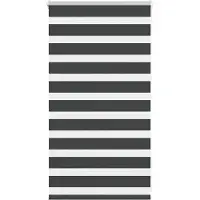 vidaXL Doppelrollo Schwarz 85x100 cm Stoffbreite 80,9 cm Polyester