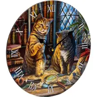 Lisa Parker Purrlock Holmes Katze Bilderuhr