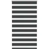 vidaXL Doppelrollo Schwarz 75x150 cm Stoffbreite 70,9 cm Polyester