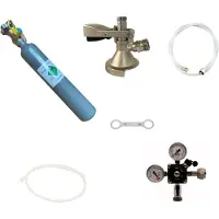 Ich-zapfe Zubehörpaket mit Flach Fitting, 7mm Bierschlauch und 0,5 kg CO2 Flasche