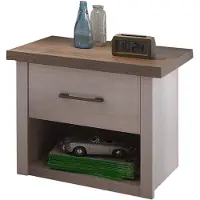 Die Möbelfundgrube Nachttisch Pinie weiß 51 cm x 43 cm Nachtkästchen - LUCA