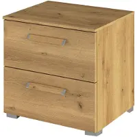 Die Möbelfundgrube Nachttisch Asteiche 50 x 42 cm Nachtkommode - rauch - EVELYN