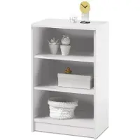 Die Möbelfundgrube Bücherregal Standregal weiß 54 x 86 cm - 2 Einlegeböden - OPTIMUS