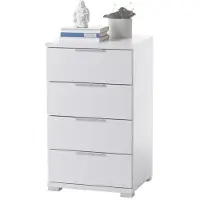 Die Möbelfundgrube Nachttisch weiß 46 cm x 42 cm mit 4 Schubladen - UNIVERSAL