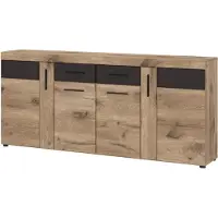 Die Möbelfundgrube Sideboard mit 2 Schubladen Viking Eiche - grau 185 cm - GRANO