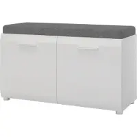 Die Möbelfundgrube Garderobenbank weiß hochglanz - 96 cm - MERANO