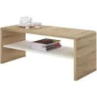 Die Möbelfundgrube Couchtisch Sonoma Eiche - weiß 100 x 40 cm - CALA LUNA