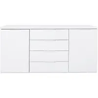 Die Möbelfundgrube Sideboard weiß hochglanz 171 x 83 cm 4 Schubladen - MUNDI