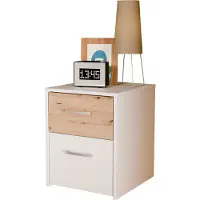 Forte Nachtkommode "Culgoa", weiß (weiß, artisan eiche), B:38,4cm H:48,1cm T:41,5cm, Holzwerkstoff, Sideboards, Nachtkommode, Nachtkomme, 2farbig, Stauraum, 2 Schubkästen
