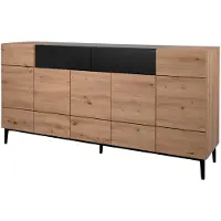 Die Möbelfundgrube Sideboard Artisan Eiche - schwarz 180 cm 5-türig - NOLA