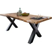 Massivart Esstisch Baumkantentisch Mango massiv 140 x 90 cm - TOMASO - Die Möbelfundgrube