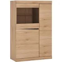Wójcik Highboard mit Glastür San Remo Eiche 86 cm - CANDELA