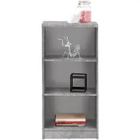 Die Möbelfundgrube Bücherregal Standregal Betonoptik - weiß 54 x 111 cm - 2 Einlegeböden - OPTIMUS