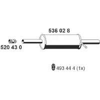 ERNST 536028 Endschalldämpfer für RENAULT LOGAN I (LS) Auspuff