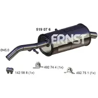 ERNST 519076 Endschalldämpfer für CITROËN C3 I Schrägheck (FC, FN) Auspuff
