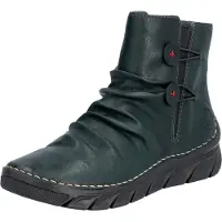 Rieker Damen Stiefelette Zierknöpfe Reißverschluss Raffung 55052, Größe:39 EU, Farbe:Grün
