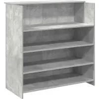 vidaXL Empfangstheke Betongrau 100x50x103,5 cm Holzwerkstoff