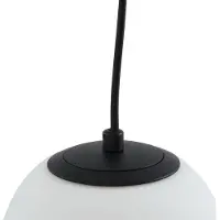 LUCANDE Hängelampe Bidolo, schwarz, Glas, Ø 15 cm, IP44