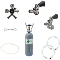 Ich-zapfe Zubehörpaket 4 mit 2,0 kg CO2 für 2 leitige Zapfanlagen mit 1 * Kombi Fitting und 1 * Köpi Fitting