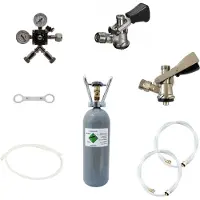 Ich-zapfe Zubehörpaket 4 mit 2,0 kg CO2 für 2 leitige Zapfanlagen mit 1 * Korb Fitting und 1 * Köpi Fitting