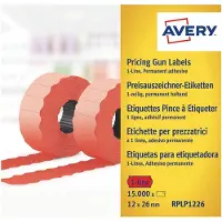 Avery RPLP1226, Rot, Selbstklebendes Druckeretikett, Gestanztes Etikett, Papier, Dauerhaft, Avery Zweckform PL1/8, HL1/8