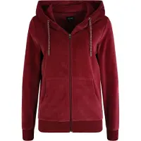 Oxmo Kapuzensweatjacke "Kapuzensweatjacke OXVicky", Damen, Gr. S, rot (wine rot), Obermaterial: 80% Baumwolle CO. 20% Polyester PES., Sweatjacken Kapuzensweatjacke