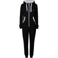 Oxmo OXBenna Damen Overall Jogginganzug Onesize mit Kapuze Kordel Kängurutasche Baumwollmischung Regular fit