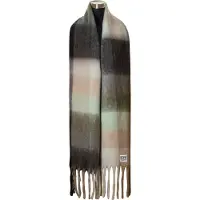 Chillouts XXL-Schal "Gero Scarf", Damen, grau (grau, mint), Kunstfaser, kariert, mehrfarbig, Modetücher XXL-Schal, mit dicken Fransen