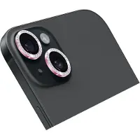 Holdit Kameraprotektor Glitzer für das Apple iPhone 15 / 15 Plus - Pink