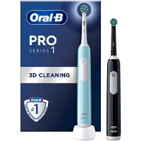 Oral-B Elektrische Zahnbürste "PRO Series 1 Doppelpack" 2 Stk. Aufsteckbürsten Drucksensor